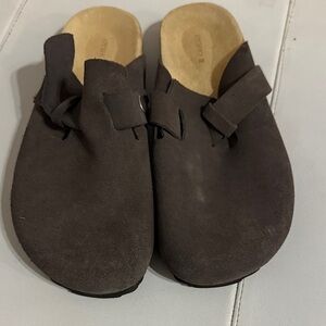 Oysho leather gray clog Slip-On slides Shoes 38